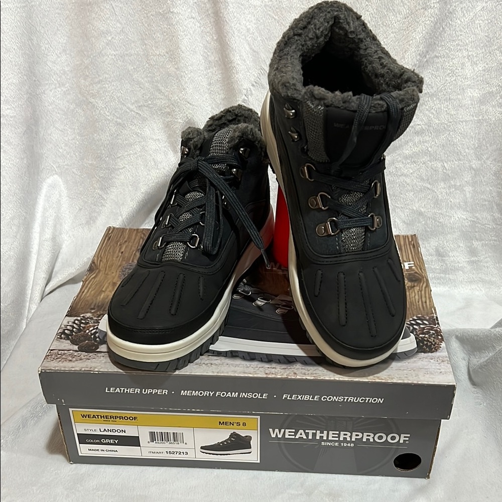 Weatherproof Black and Gray Men's Winter Boots